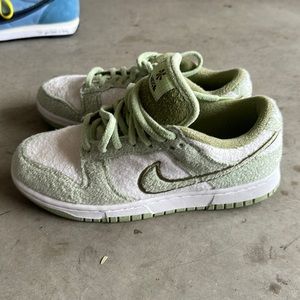 Unique Nike Dunks fuzzy green women’s size 8 worn 1x